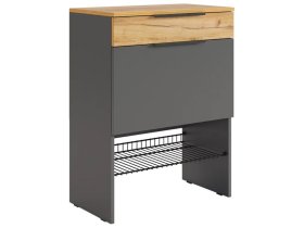 Обувница Баско графит/дуб крафт золотой в Нефтеюганске - nefteyugansk.mebel-tymen.ru | фото