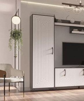 Пенал Квадро М-2 серый графит/софт вайт в Нефтеюганске - nefteyugansk.mebel-tymen.ru | фото