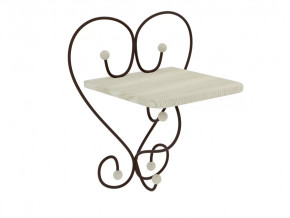 Полка настенная Милсон белая-металл коричневый в Нефтеюганске - nefteyugansk.mebel-tymen.ru | фото