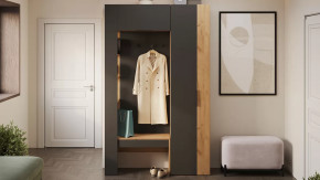 Прихожая «Асти» № 1 Дуб крафт золотой/Антрацит в Нефтеюганске - nefteyugansk.mebel-tymen.ru | фото