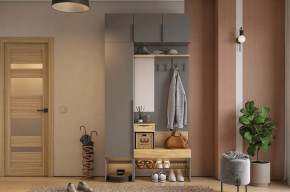 Прихожая Баско К4 графит/дуб крафт золотой в Нефтеюганске - nefteyugansk.mebel-tymen.ru | фото