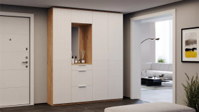 Прихожая «Хилтон» Дуб Крафт золотой, Белый матовый в Нефтеюганске - nefteyugansk.mebel-tymen.ru | фото