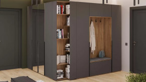 Прихожая «Порто» № 5 Яблоня Беллуно, Графит софт в Нефтеюганске - nefteyugansk.mebel-tymen.ru | фото