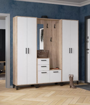 Прихожая ВИТРА, ЛДСП Дуб Крафт Золотой/ ЛДСП Белый в Нефтеюганске - nefteyugansk.mebel-tymen.ru | фото