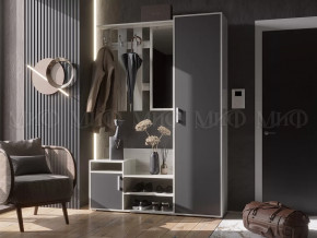 Прихожая Визит Графит/Дуб Крафт Белый в Нефтеюганске - nefteyugansk.mebel-tymen.ru | фото