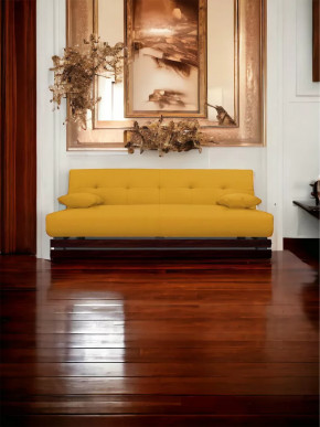 Прямой диван манго 1 Савана Елоу/Планки орех в Нефтеюганске - nefteyugansk.mebel-tymen.ru | фото