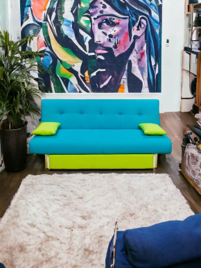 Прямой диван манго 4 Нео Азуре/Подушки Салат в Нефтеюганске - nefteyugansk.mebel-tymen.ru | фото