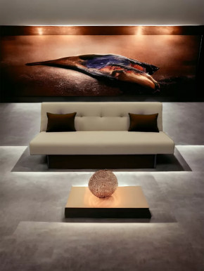 Прямой диван манго 4 Нео Латте/Подушки Нео Шоколад в Нефтеюганске - nefteyugansk.mebel-tymen.ru | фото