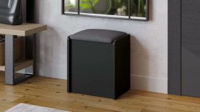 Пуф Бостон Антрацит/Велюр серый в Нефтеюганске - nefteyugansk.mebel-tymen.ru | фото