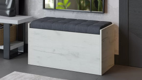 Пуф «Форест» Исп. 2 Дуб крафт белый, Велюр Серый в Нефтеюганске - nefteyugansk.mebel-tymen.ru | фото