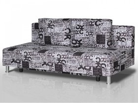 Диван Комфорт Лайт без подлокотников 2 подушки принт Рок в Нефтеюганске - nefteyugansk.mebel-tymen.ru | фото