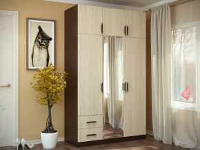 Шкаф 3-х створчатый с перегородкой венге/лоредо БТС в Нефтеюганске - nefteyugansk.mebel-tymen.ru | фото