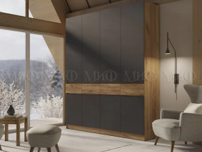 Шкаф 4-х створчатый Роджинамиф, дуб крафт/графит в Нефтеюганске - nefteyugansk.mebel-tymen.ru | фото