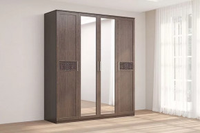 Шкаф 4-х створчатый с зеркалом Кэт-4 Венге Диал в Нефтеюганске - nefteyugansk.mebel-tymen.ru | фото