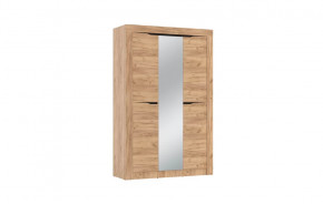 Шкаф для одежды 90.02 Флорида (3-х дв.) с зеркалом (ЛДСП Дуб золотой / ЛДСП Венге) в Нефтеюганске - nefteyugansk.mebel-tymen.ru | фото