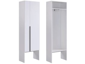 Шкаф двухдверный L600 Баско белое дерево в Нефтеюганске - nefteyugansk.mebel-tymen.ru | фото