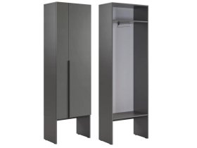 Шкаф двухдверный L600 Баско графит в Нефтеюганске - nefteyugansk.mebel-tymen.ru | фото