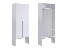 Шкаф двухдверный L800 Баско белое дерево в Нефтеюганске - nefteyugansk.mebel-tymen.ru | фото