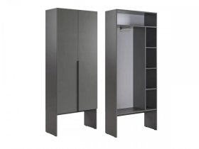 Шкаф двухдверный L800 Баско графит в Нефтеюганске - nefteyugansk.mebel-tymen.ru | фото