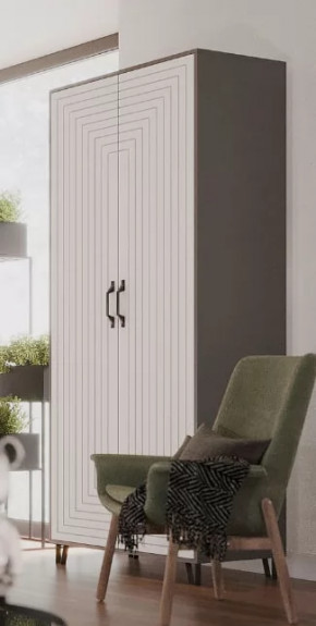 Шкаф Квадро М-3 двухдверный, серый графит/софт вайт в Нефтеюганске - nefteyugansk.mebel-tymen.ru | фото