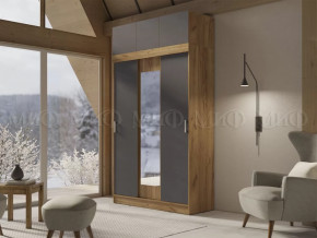 Шкаф с антресолью Басямиф, графит/дуб крафт в Нефтеюганске - nefteyugansk.mebel-tymen.ru | фото