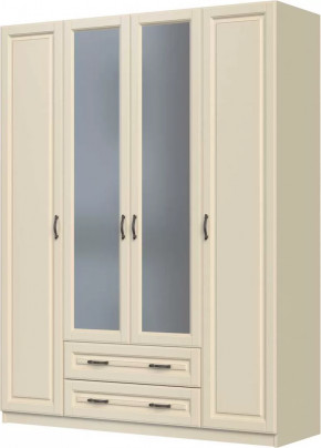 Шкаф ШР-4 "Кантри" 2 зеркала, слоновая кость в Нефтеюганске - nefteyugansk.mebel-tymen.ru | фото