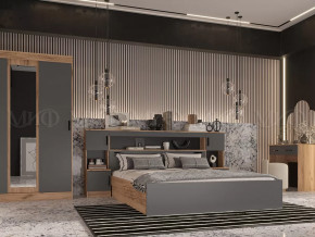 Спальный гарнитур Басямиф, графит/дуб крафт в Нефтеюганске - nefteyugansk.mebel-tymen.ru | фото