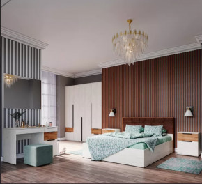 Спальня №1 ЛИЛЛЬ, ЛДСП Дуб крафт белый/Дуб крафт табачный в Нефтеюганске - nefteyugansk.mebel-tymen.ru | фото