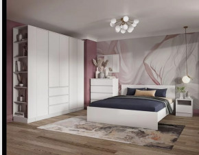 Спальня Мэнкс, набор №1 Белый/графит серый в Нефтеюганске - nefteyugansk.mebel-tymen.ru | фото