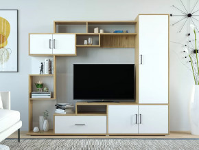 Стенка Пекин Белый-Крафт Золотой в Нефтеюганске - nefteyugansk.mebel-tymen.ru | фото