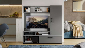 Стенка «Сиена» Графит Серый в Нефтеюганске - nefteyugansk.mebel-tymen.ru | фото