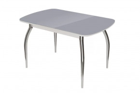 Стол "Бостон", антрацит глянец/белый/хром триумф в Нефтеюганске - nefteyugansk.mebel-tymen.ru | фото