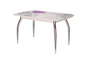 Стол "Бостон", виолет/белый/хром триумф в Нефтеюганске - nefteyugansk.mebel-tymen.ru | фото