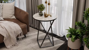 Стол журнальный ДП 1-03-05 исп. 2 Черный/Стекло с рисунком Песок в Нефтеюганске - nefteyugansk.mebel-tymen.ru | фото