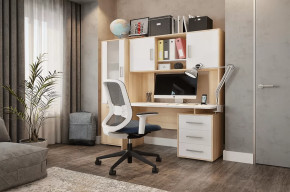 Стол компьютерный Лайт К3 дуб сонома/белый в Нефтеюганске - nefteyugansk.mebel-tymen.ru | фото