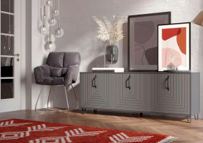 Тумба Квадро М-6, ЛДСП серый графит/МДФ софт графит в Нефтеюганске - nefteyugansk.mebel-tymen.ru | фото