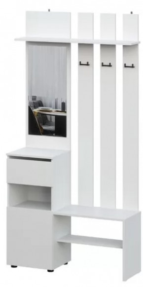 Вешалка с зеркалом Денвер SAFE Белый в Нефтеюганске - nefteyugansk.mebel-tymen.ru | фото